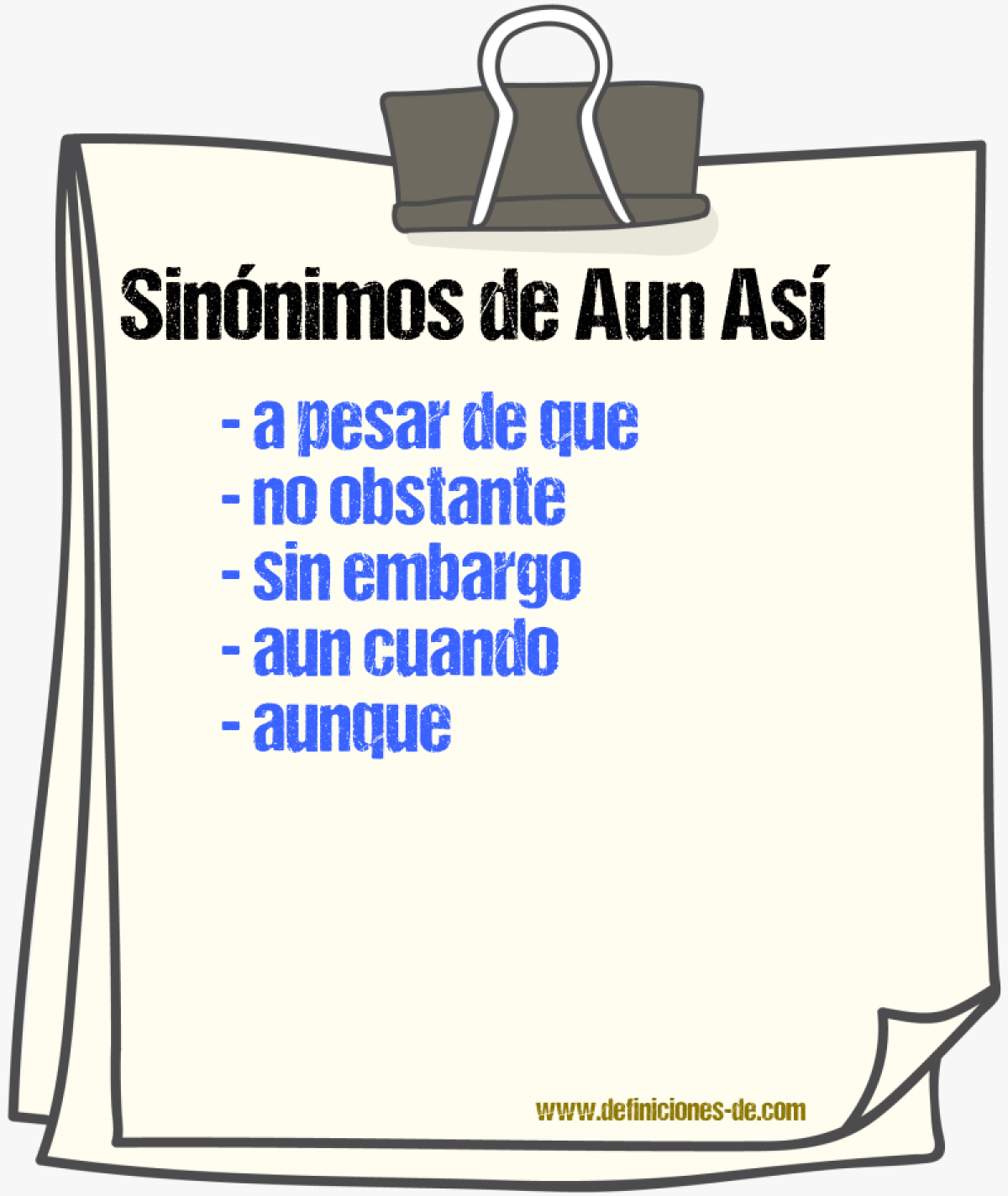 Sinnimos de aun as