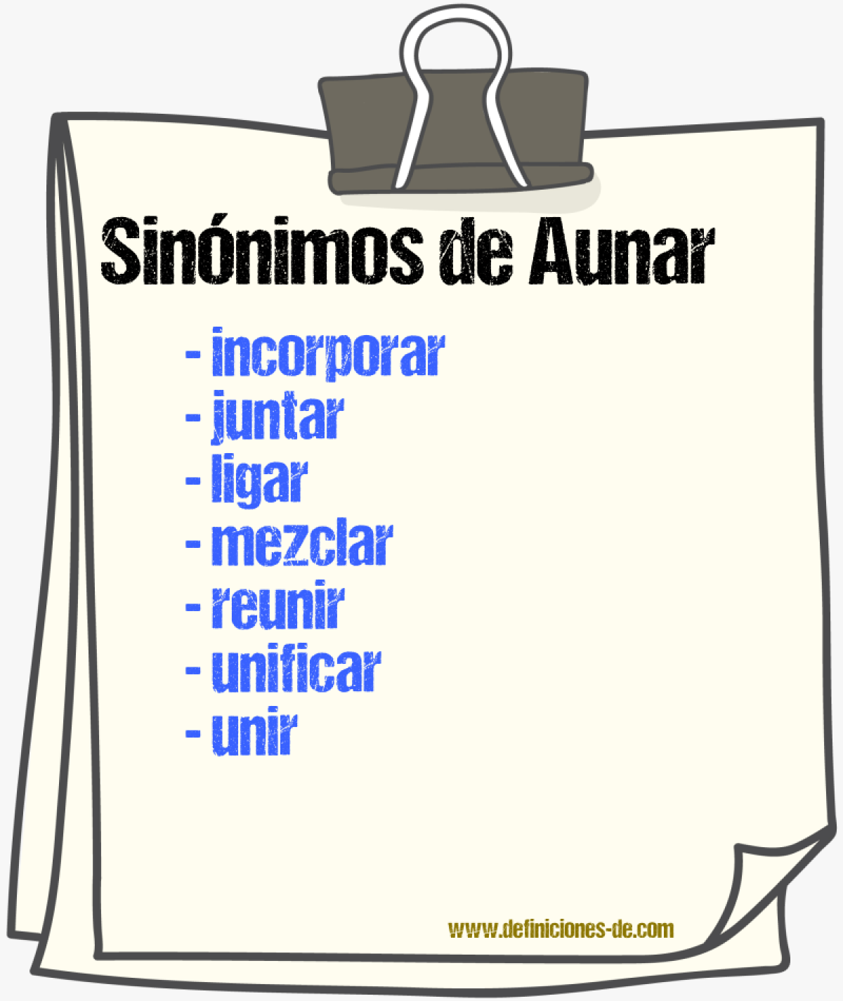 Sinnimos de aunar