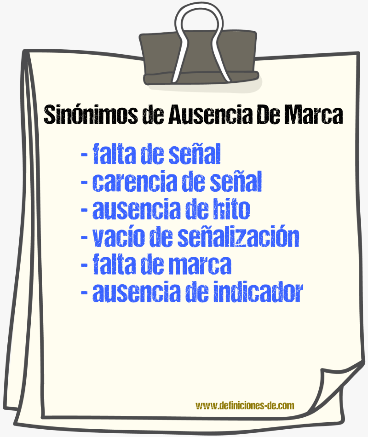 Sinónimos de ausencia de marca