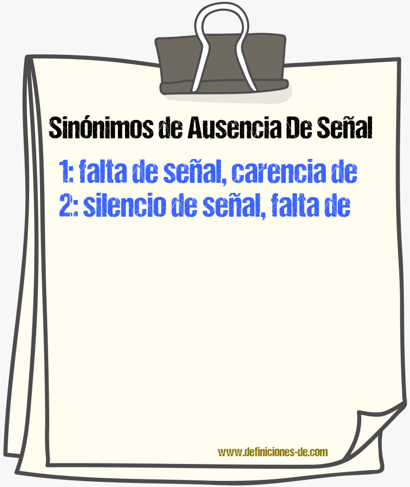 Sinónimos de ausencia de señal