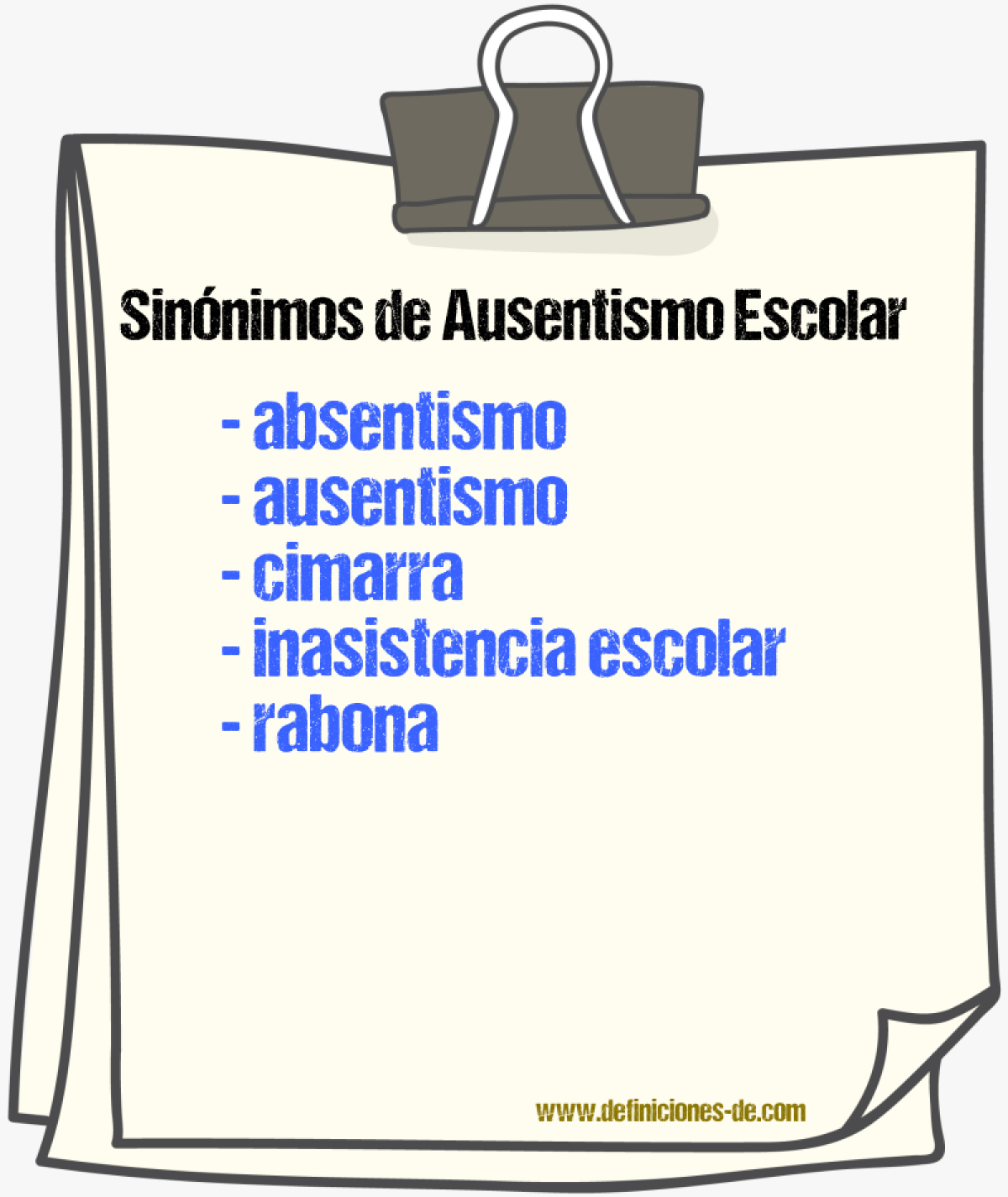 Sinnimos de ausentismo escolar