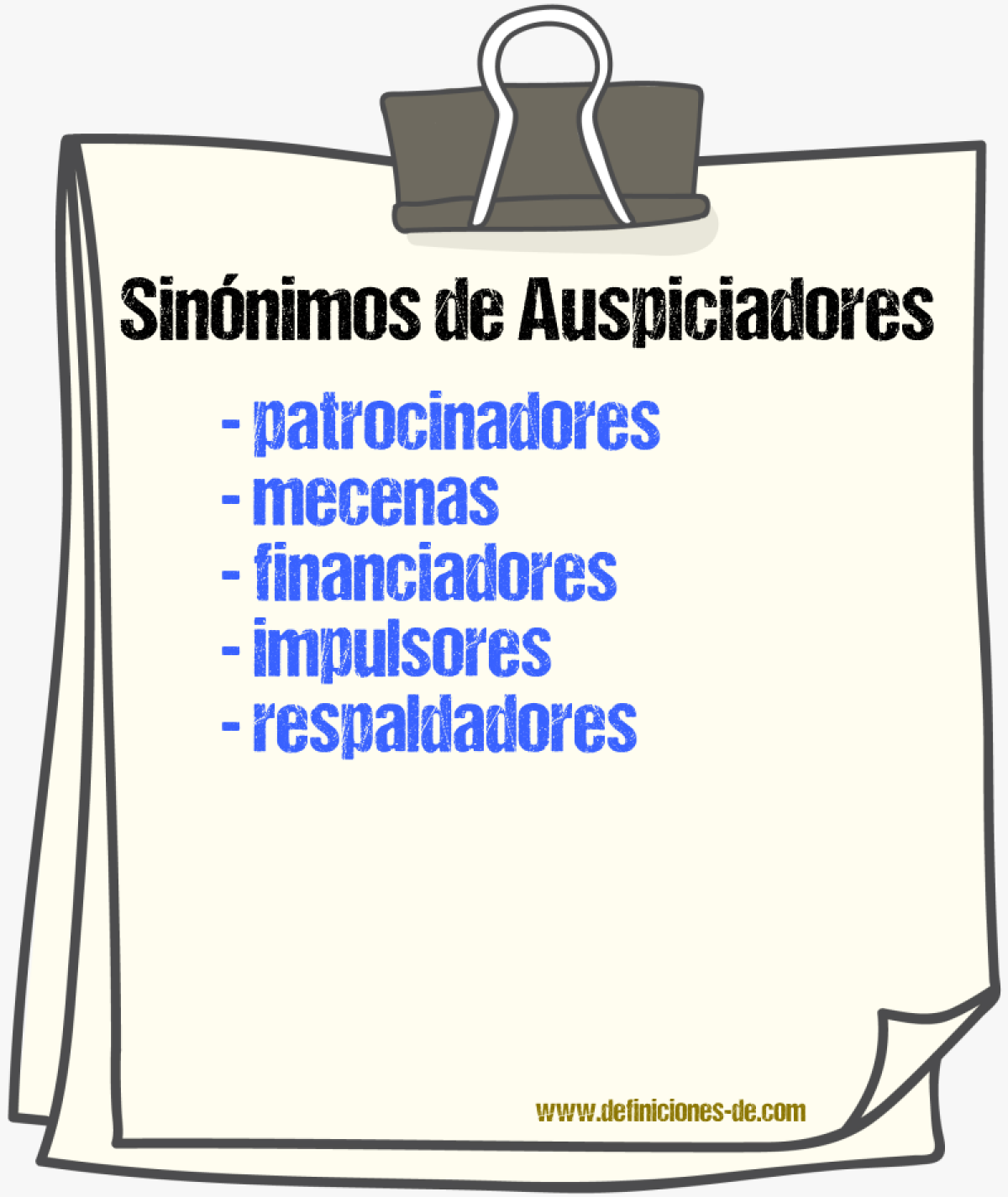 Sinónimos de auspiciadores