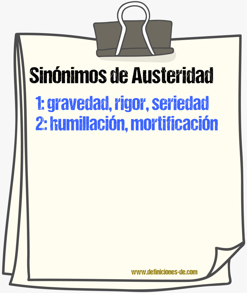 Sinnimos de austeridad