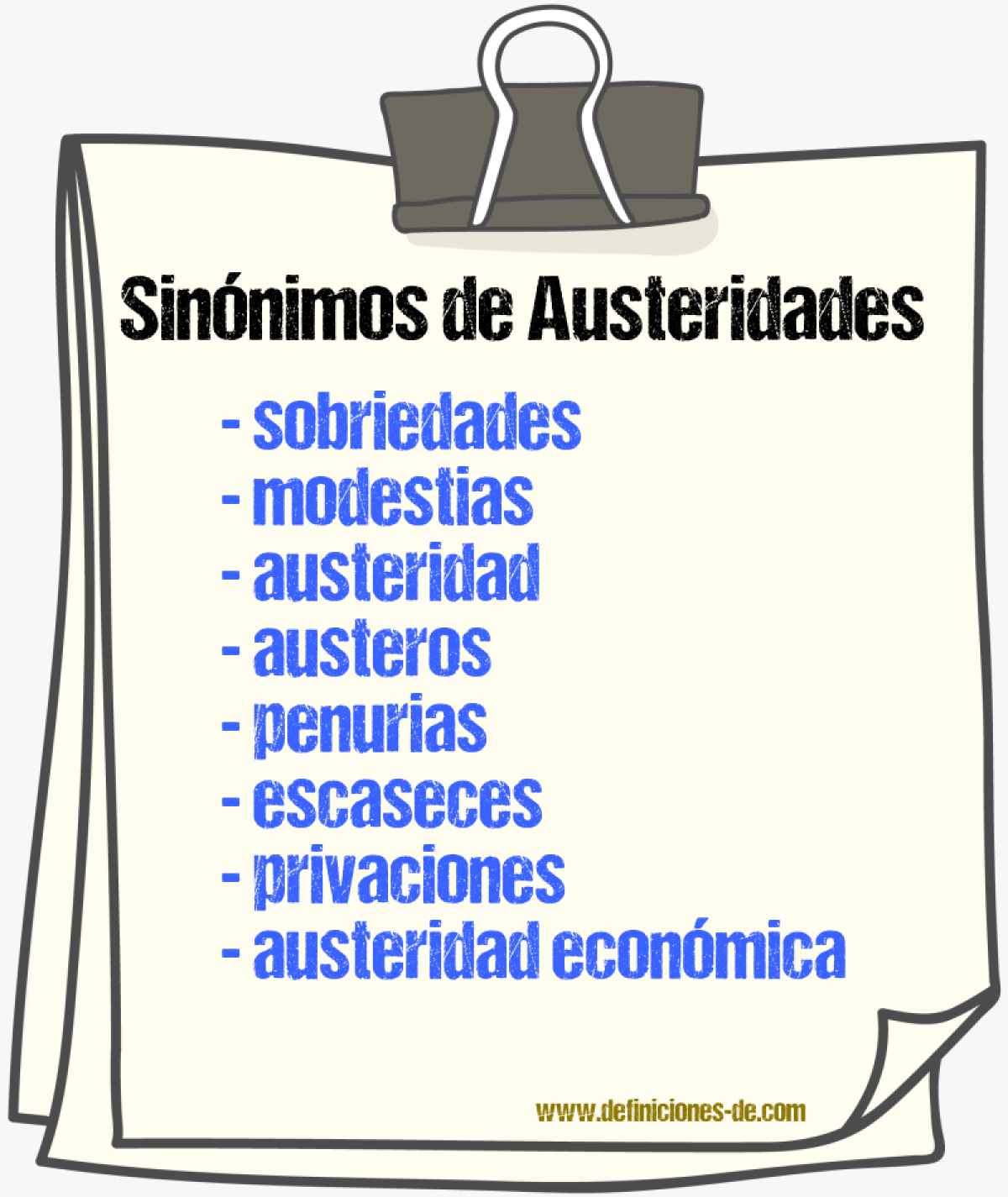 Sinónimos de austeridades
