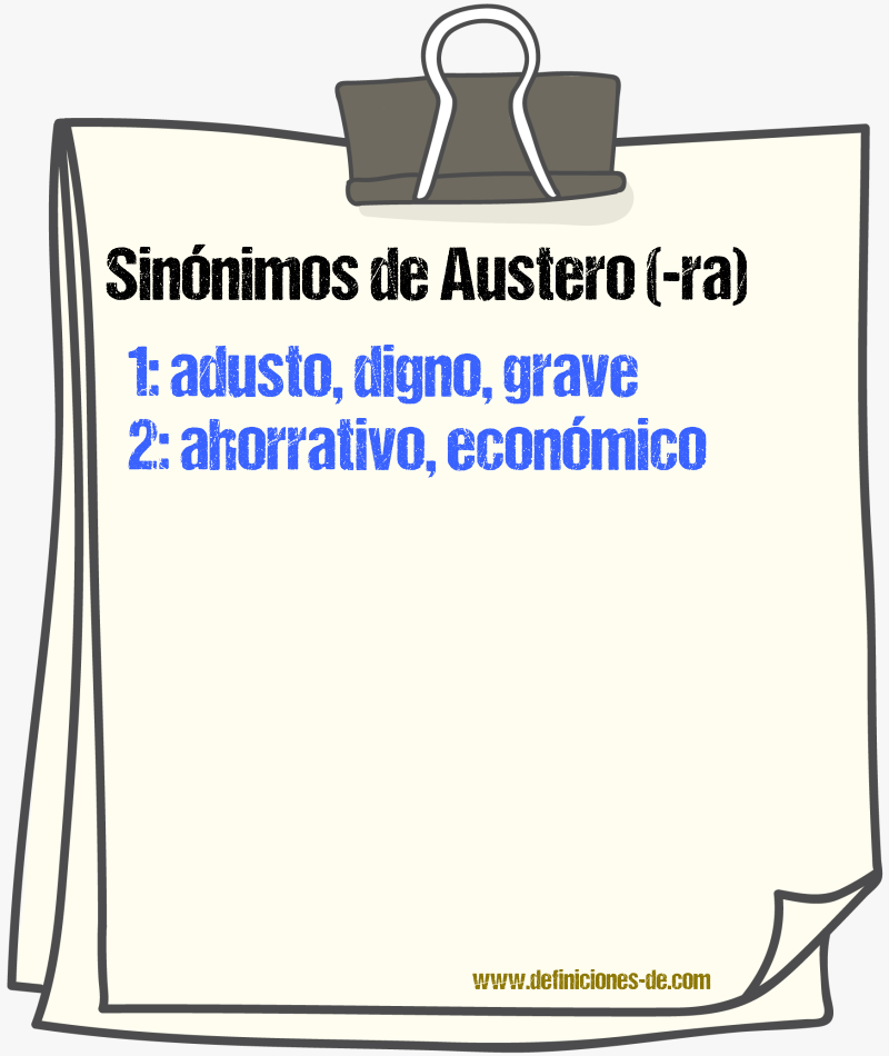 Sinnimos de austero