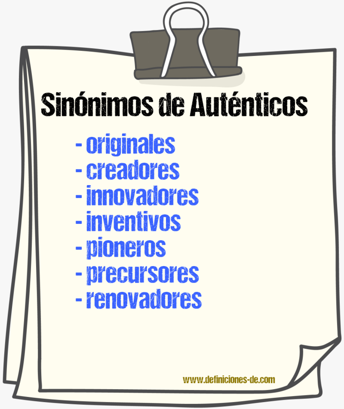 Sinónimos de auténticos