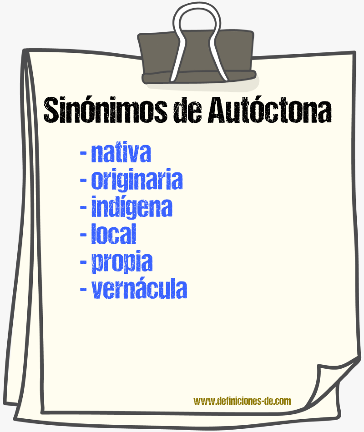 Sinónimos de autóctona