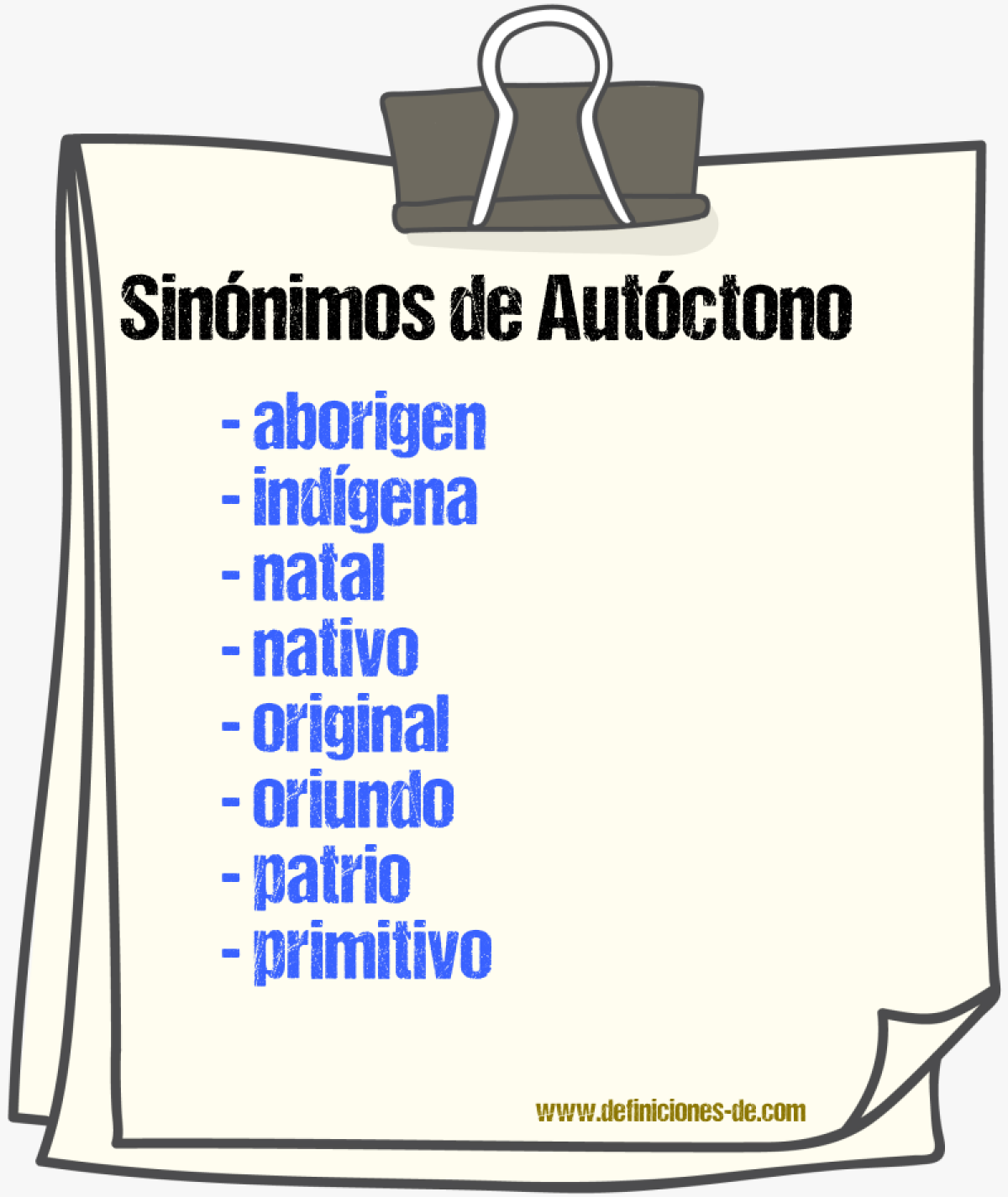 Sinnimos de autctono