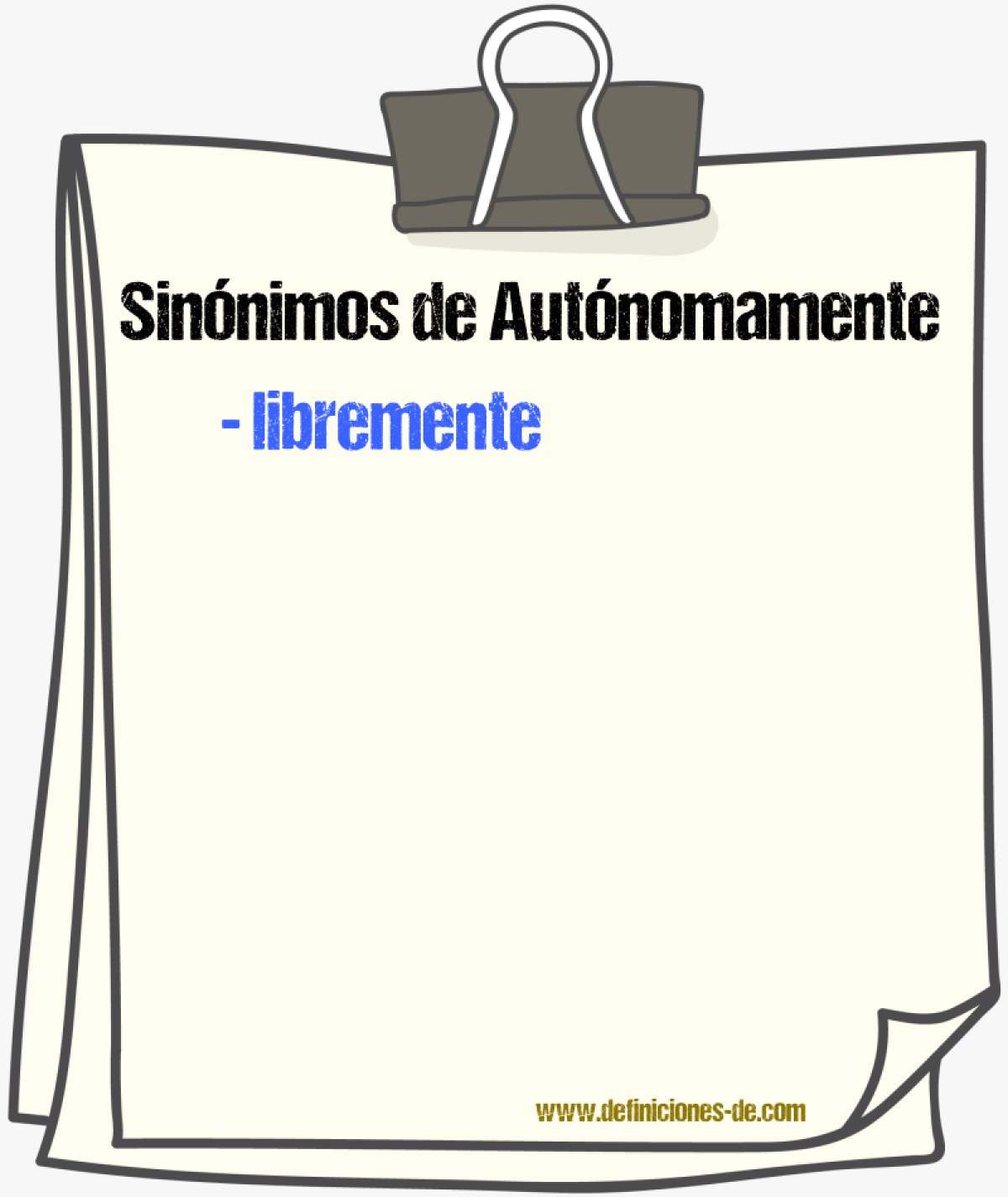 Sinnimos de autnomamente