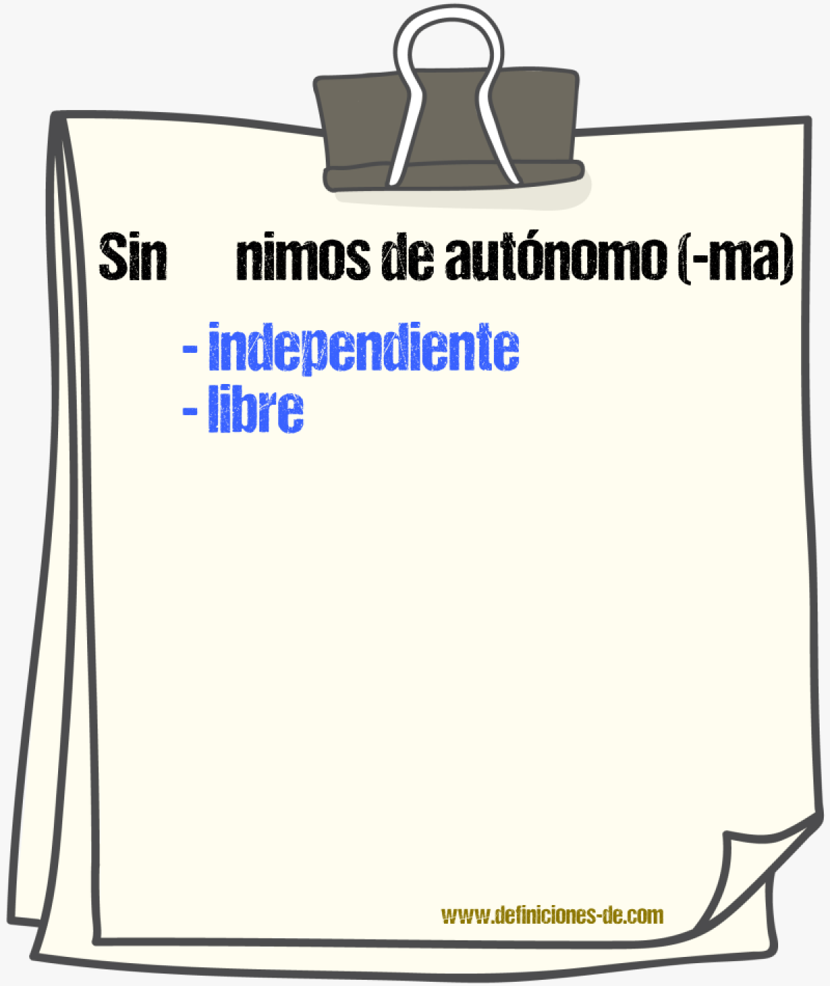 Sinnimos de autnomo