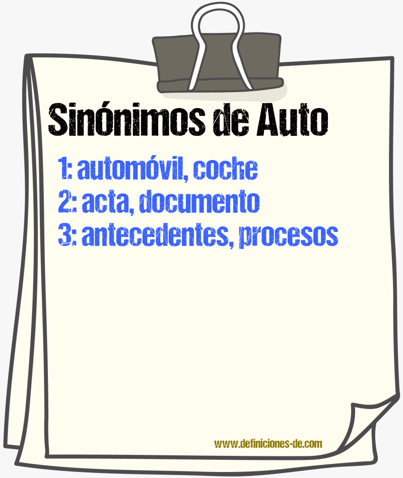 Sinnimos de auto