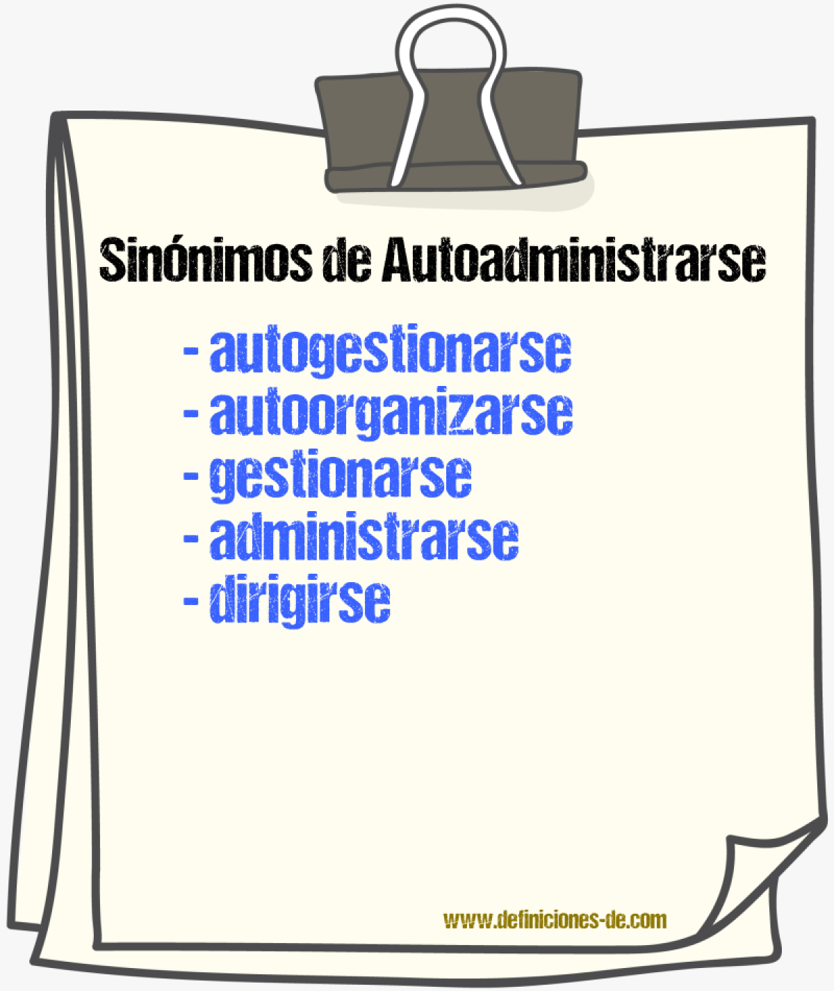 Sinónimos de autoadministrarse