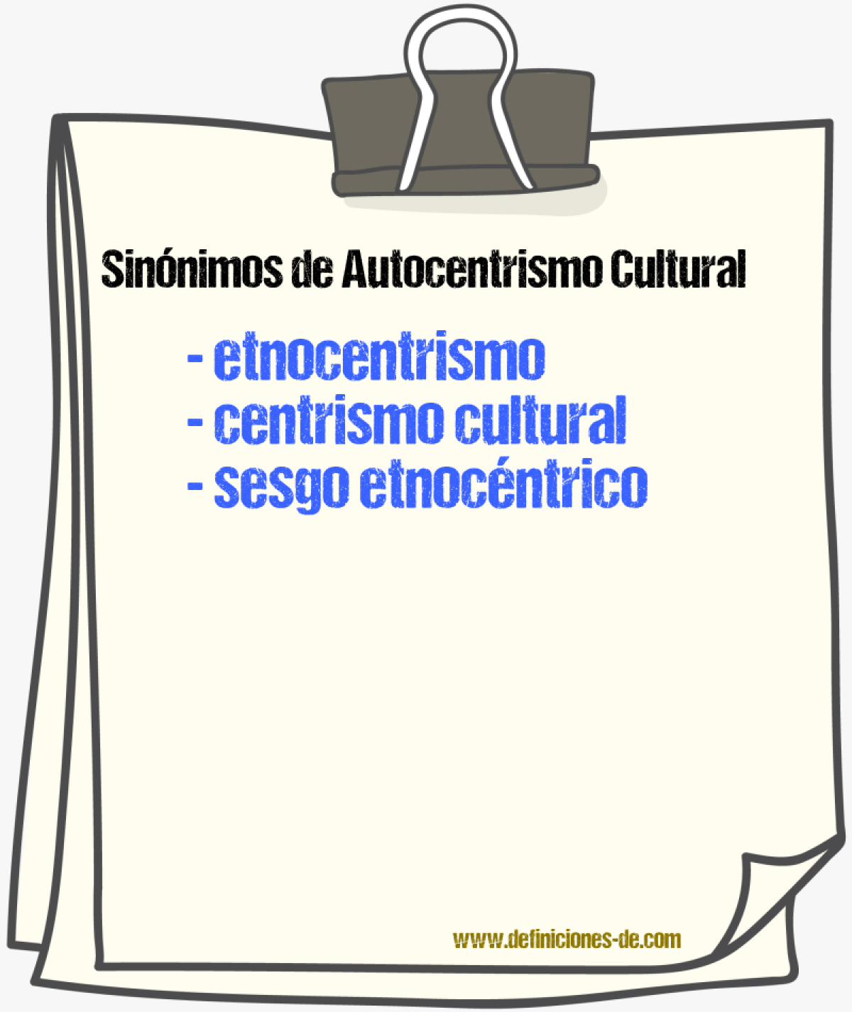 Sinónimos de autocentrismo cultural