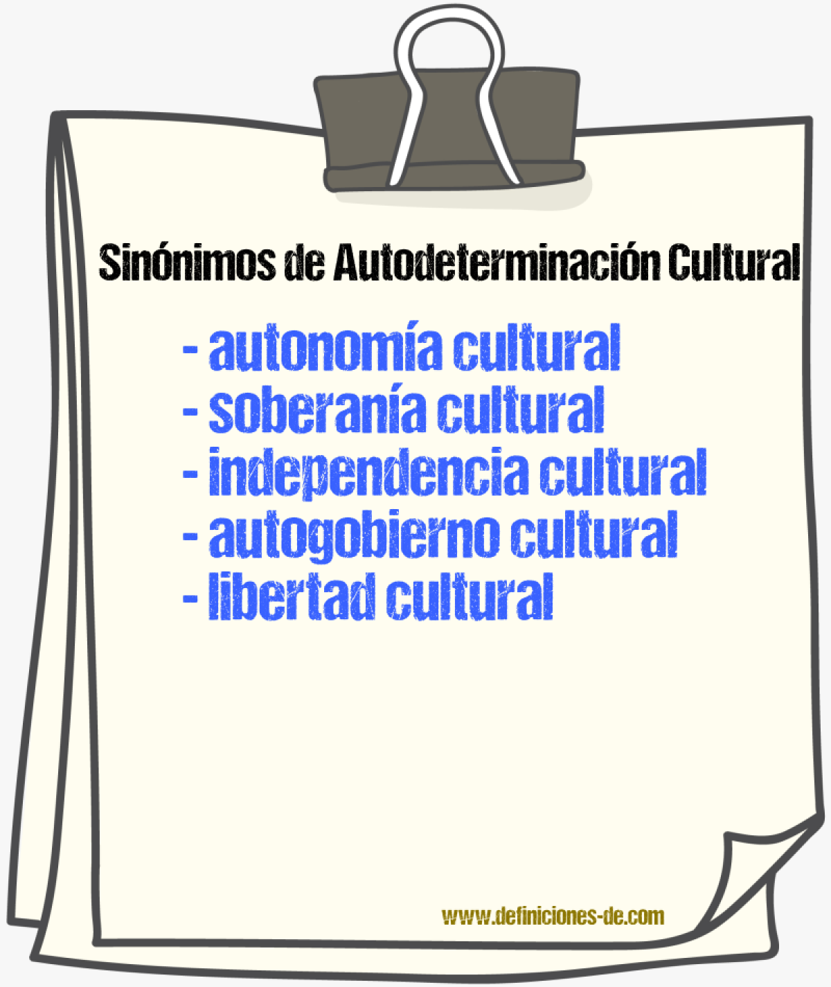 Sinónimos de autodeterminación cultural