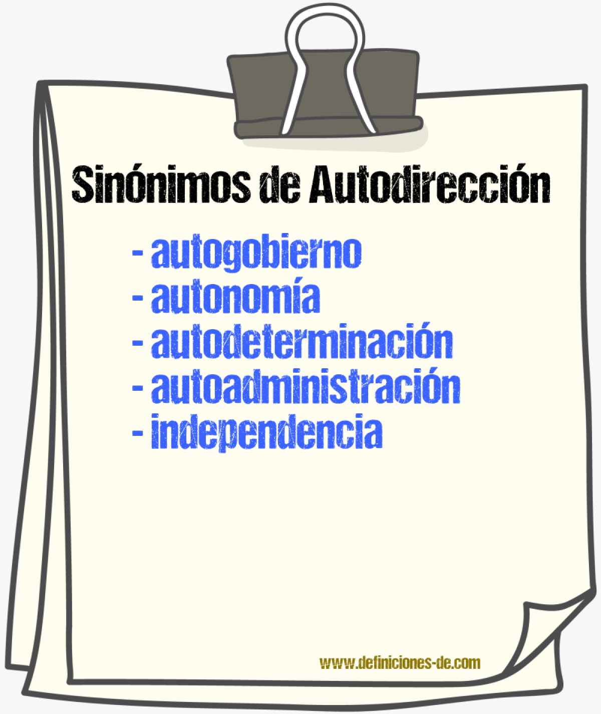 Sinónimos de autodirección