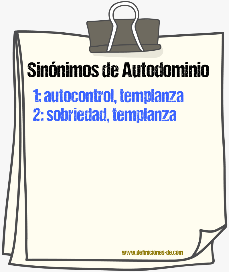 Sinónimos de autodominio