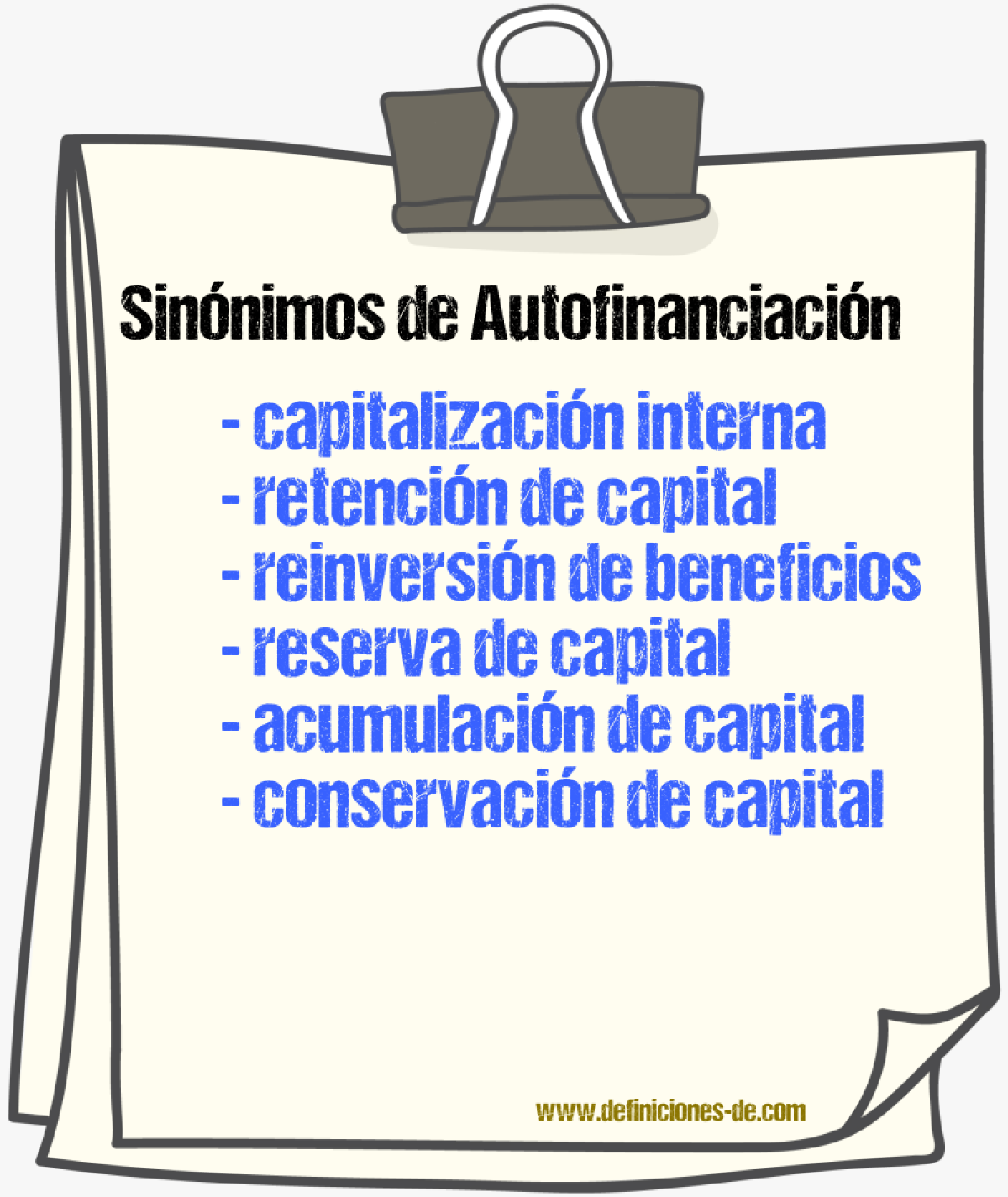 Sinónimos de autofinanciación