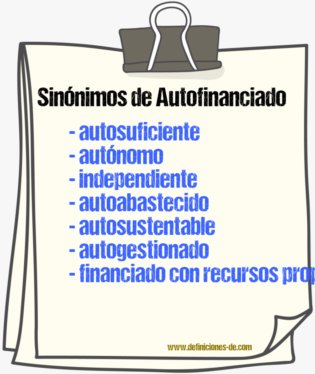 Sinónimos de autofinanciado