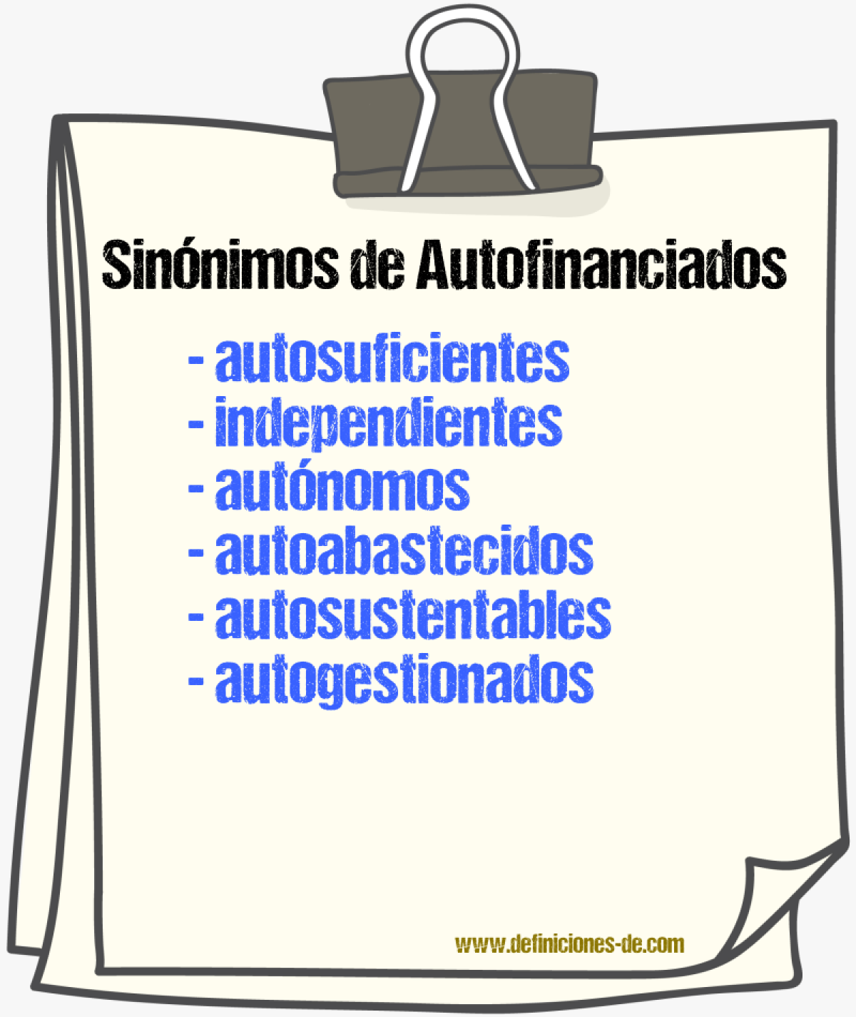 Sinónimos de autofinanciados