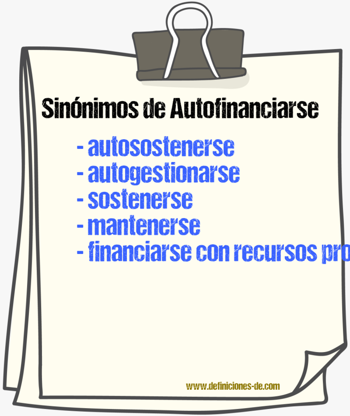 Sinónimos de autofinanciarse