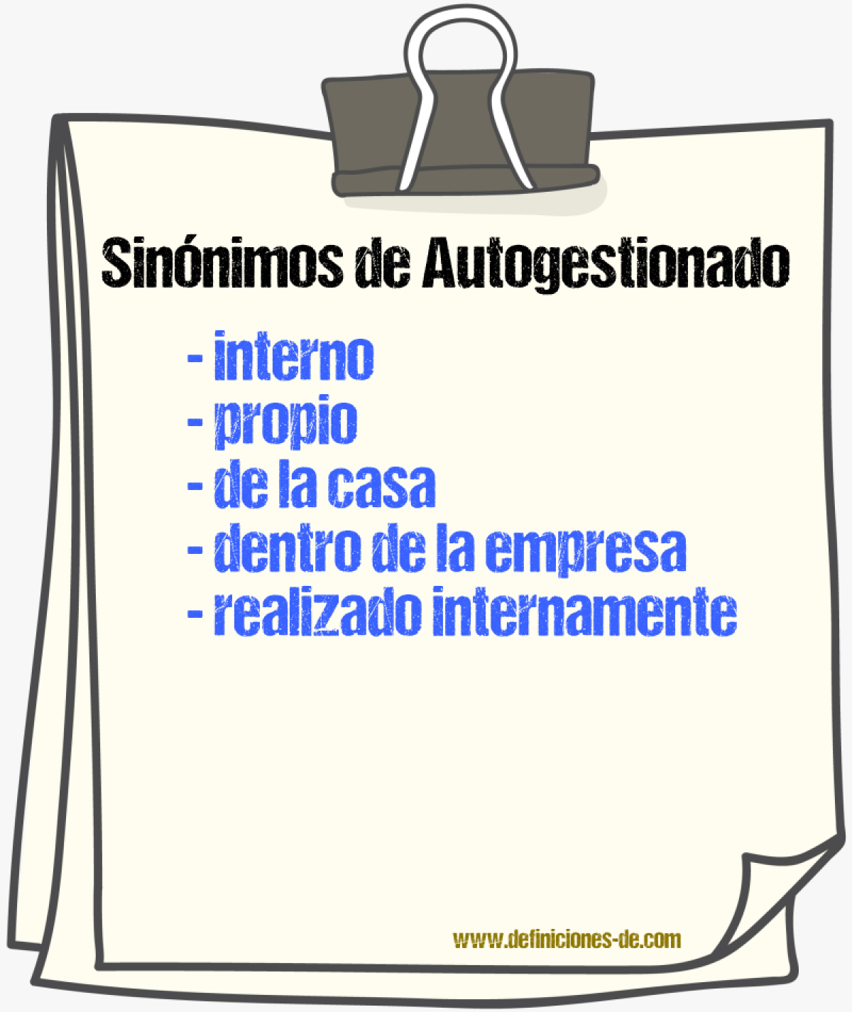 Sinónimos de autogestionado