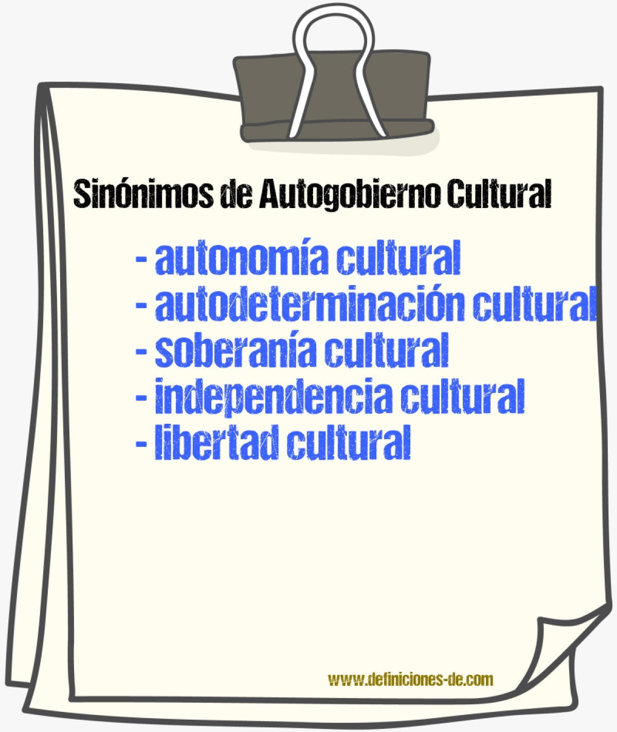 Sinónimos de autogobierno cultural