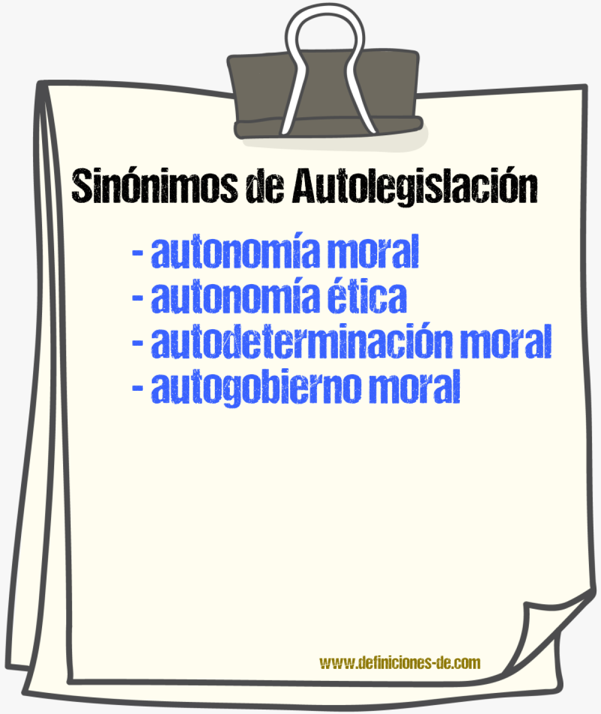 Sinónimos de autolegislación