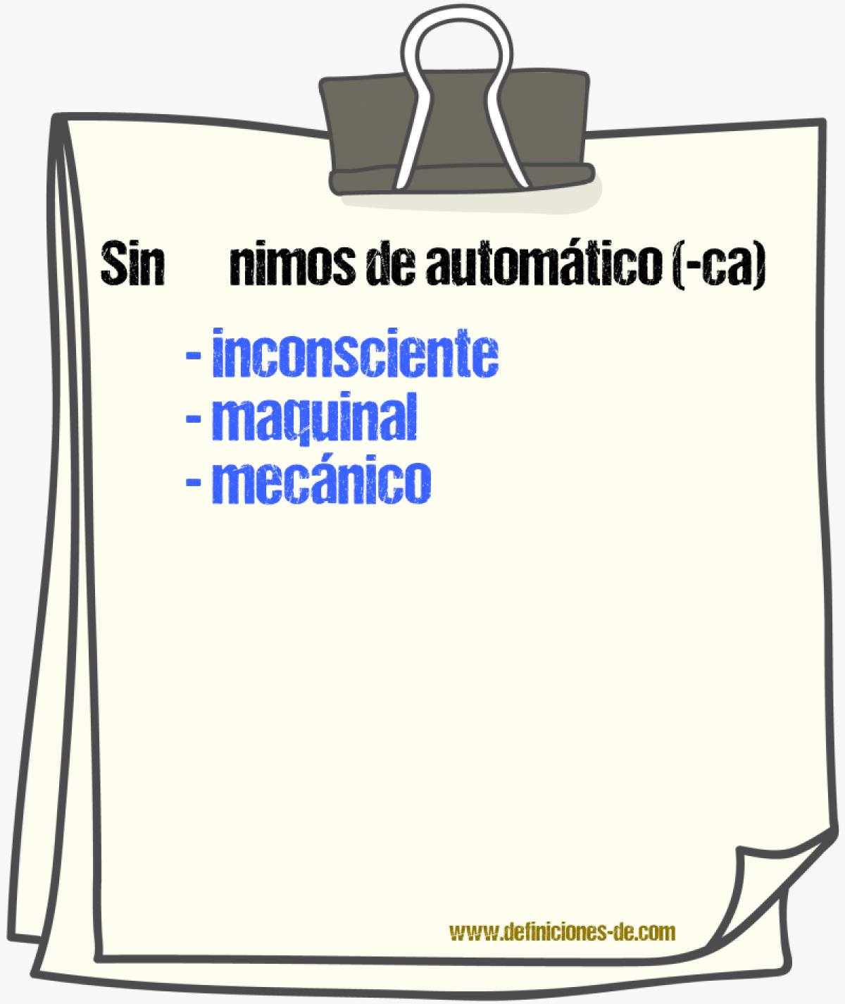 Sinnimos de automtico