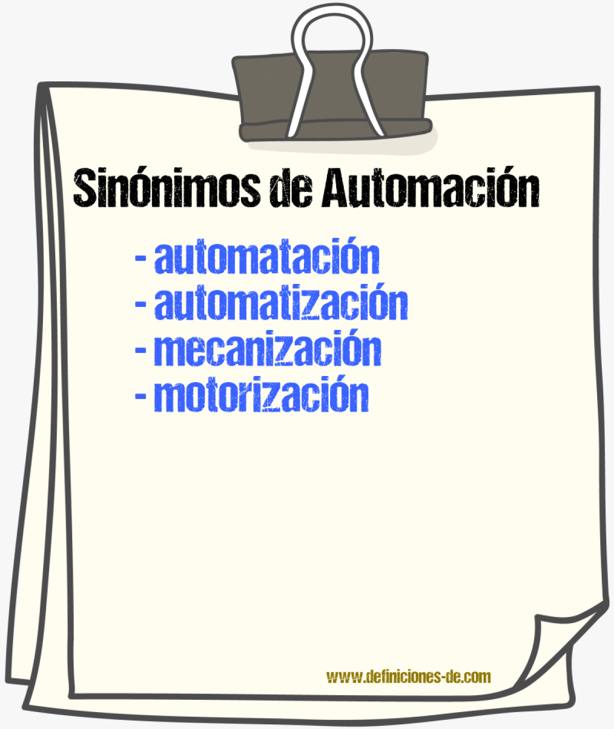 Sinnimos de automacin