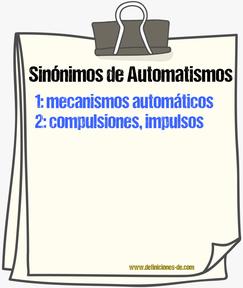 Sinónimos de automatismos