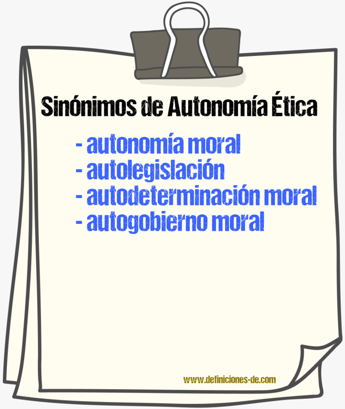 Sinónimos de autonomía ética