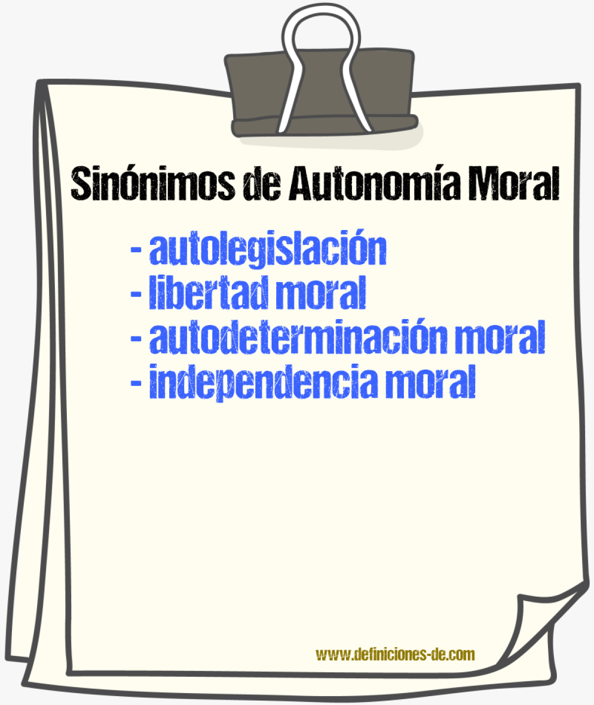 Sinónimos de autonomía moral