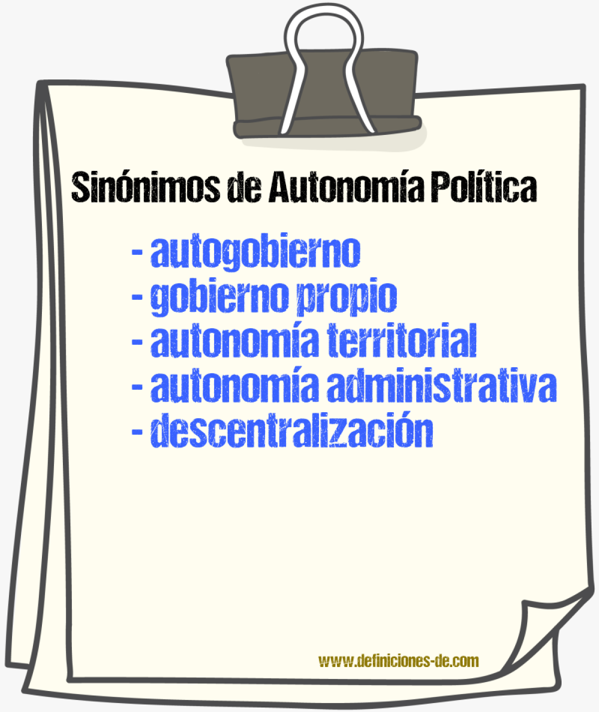 Sinónimos de autonomía política