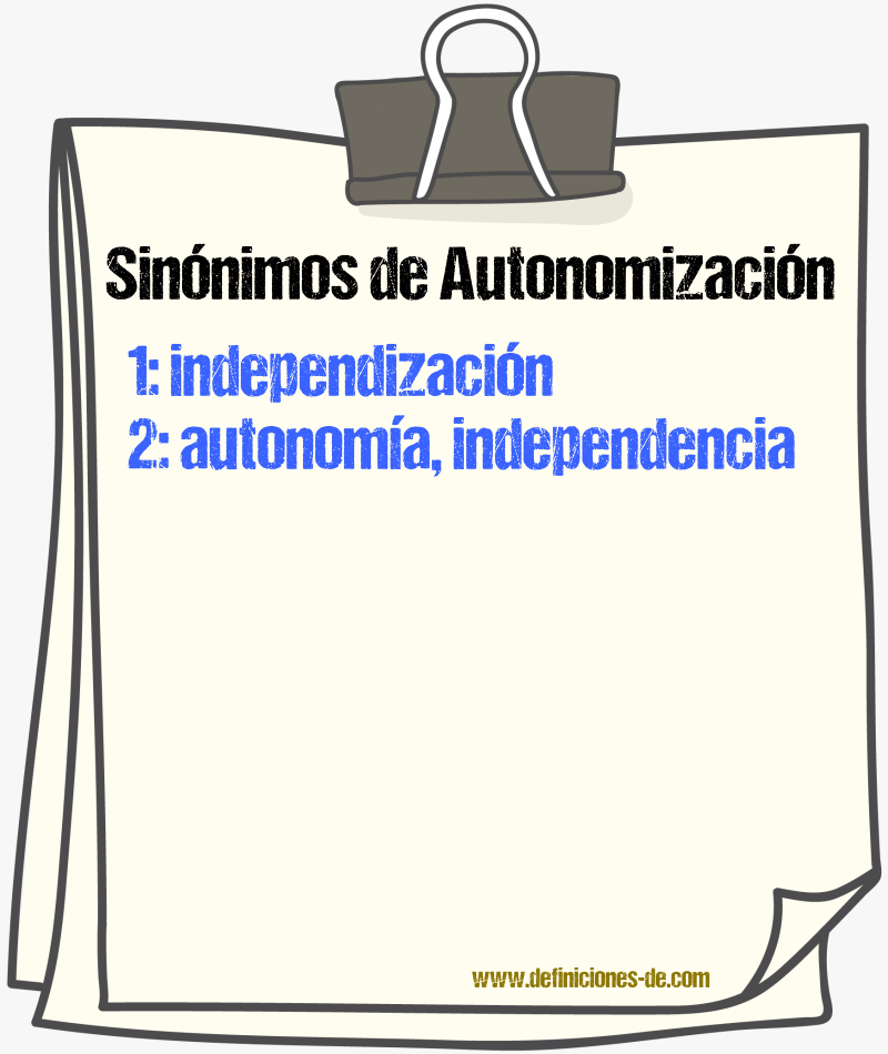 Sinónimos de autonomización