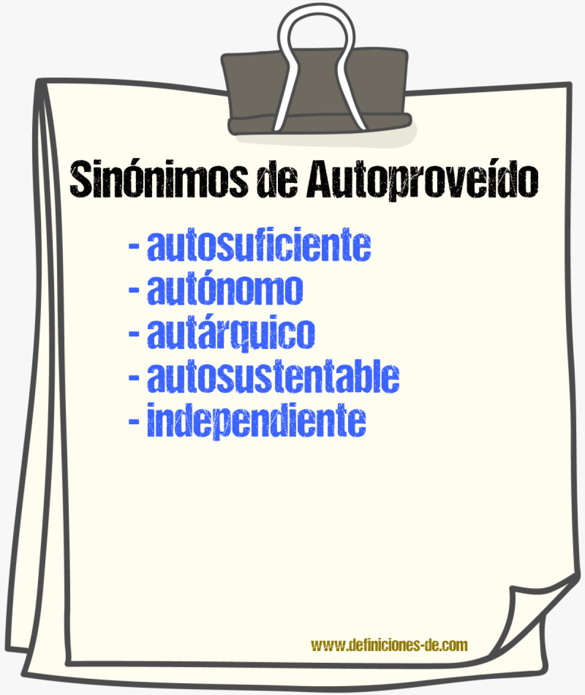 Sinónimos de autoproveído