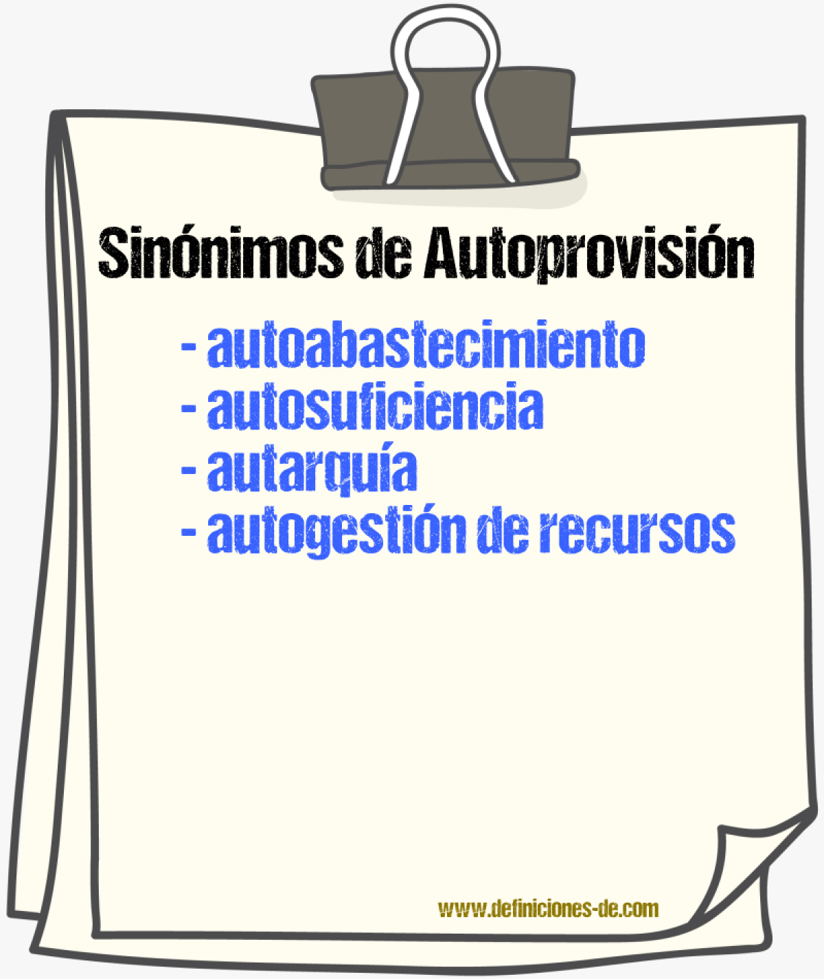 Sinónimos de autoprovisión