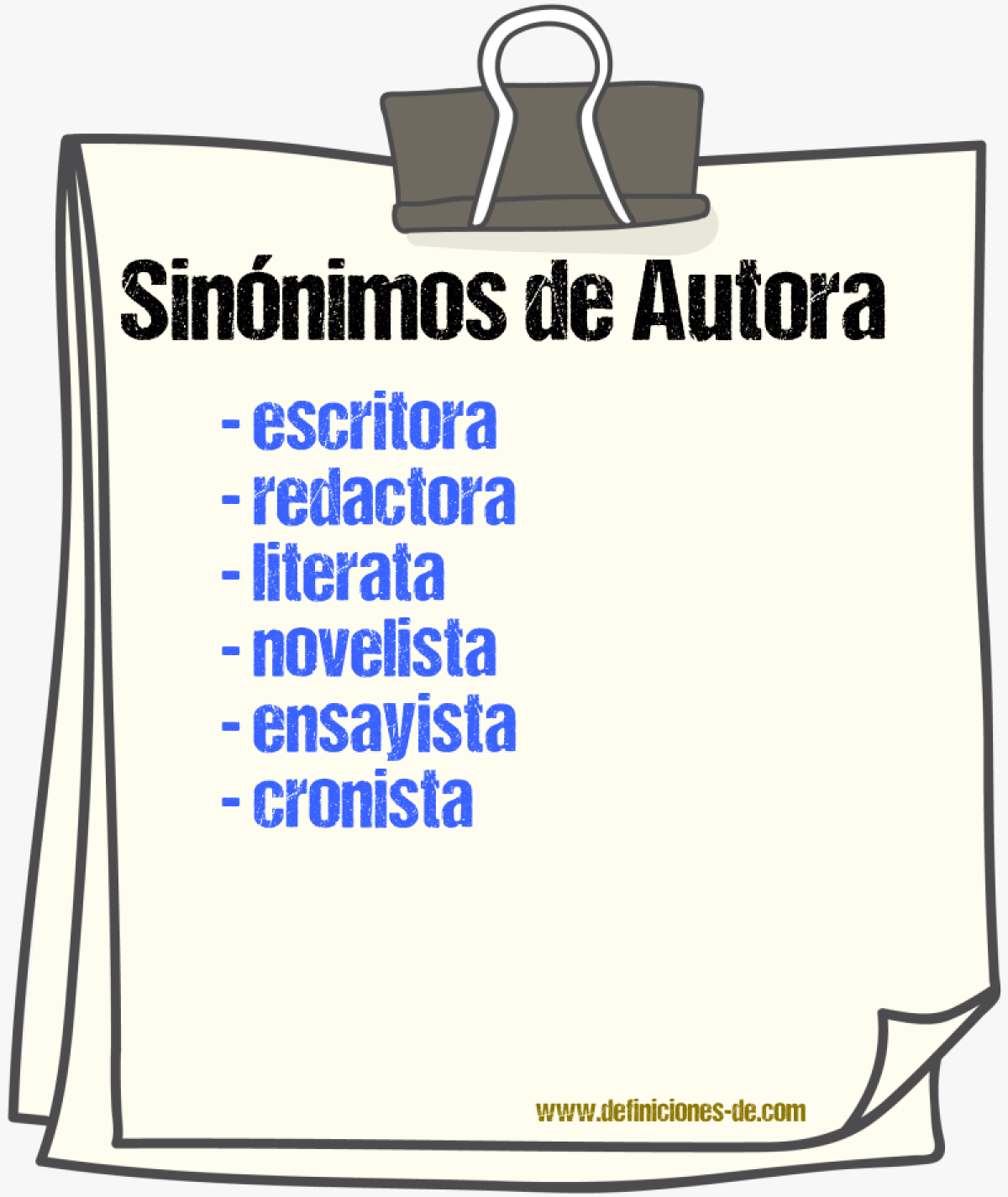 Sinónimos de autora