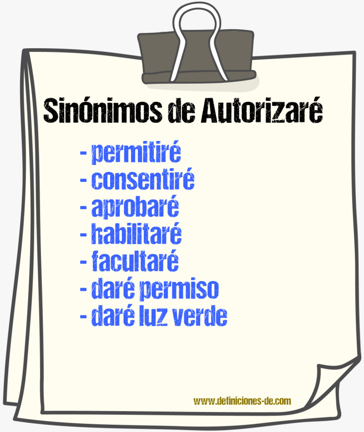 Sinónimos de autorizaré