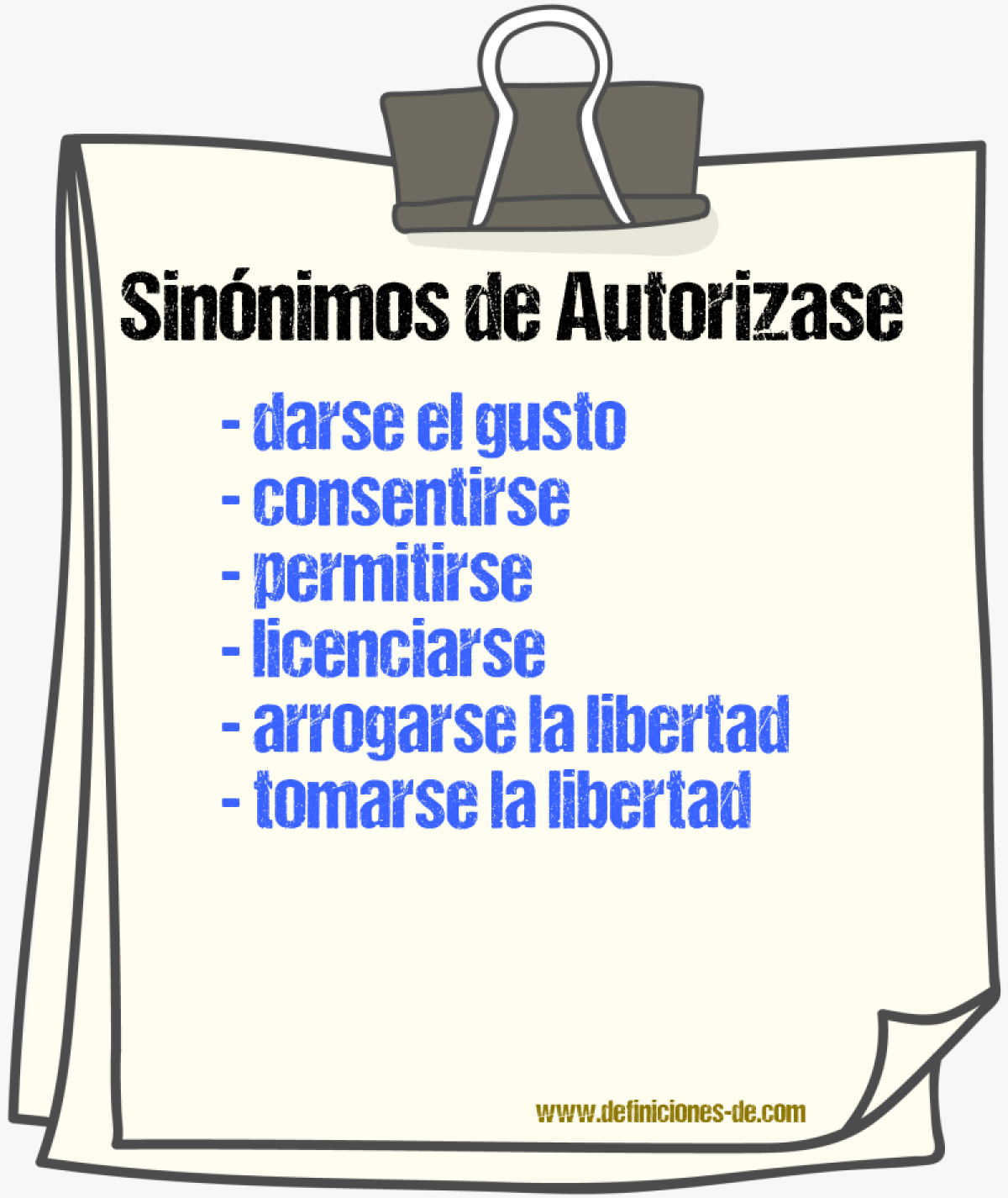 Sinónimos de autorizase