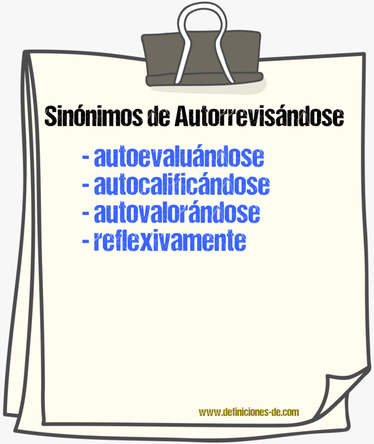 Sinónimos de autorrevisándose