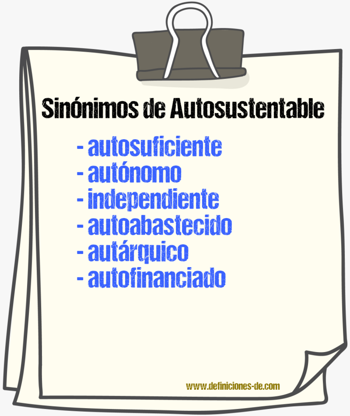 Sinónimos de autosustentable