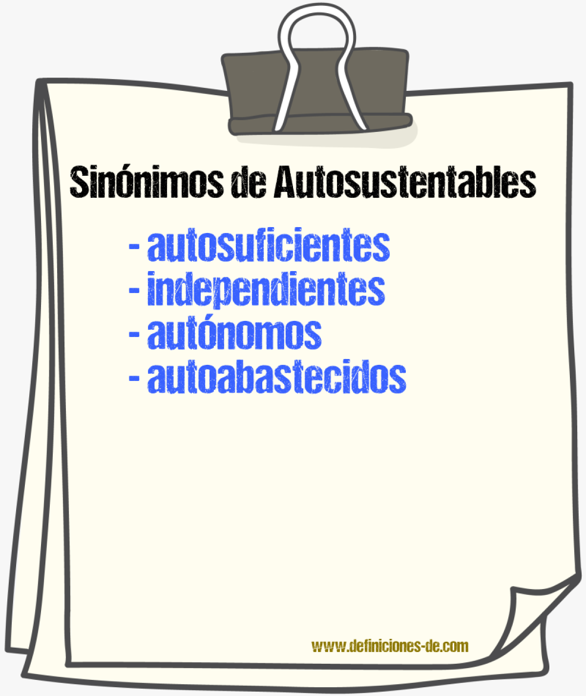 Sinónimos de autosustentables