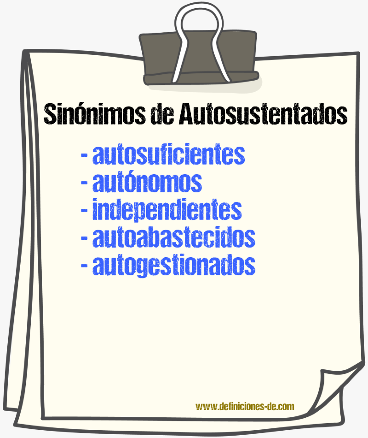 Sinónimos de autosustentados