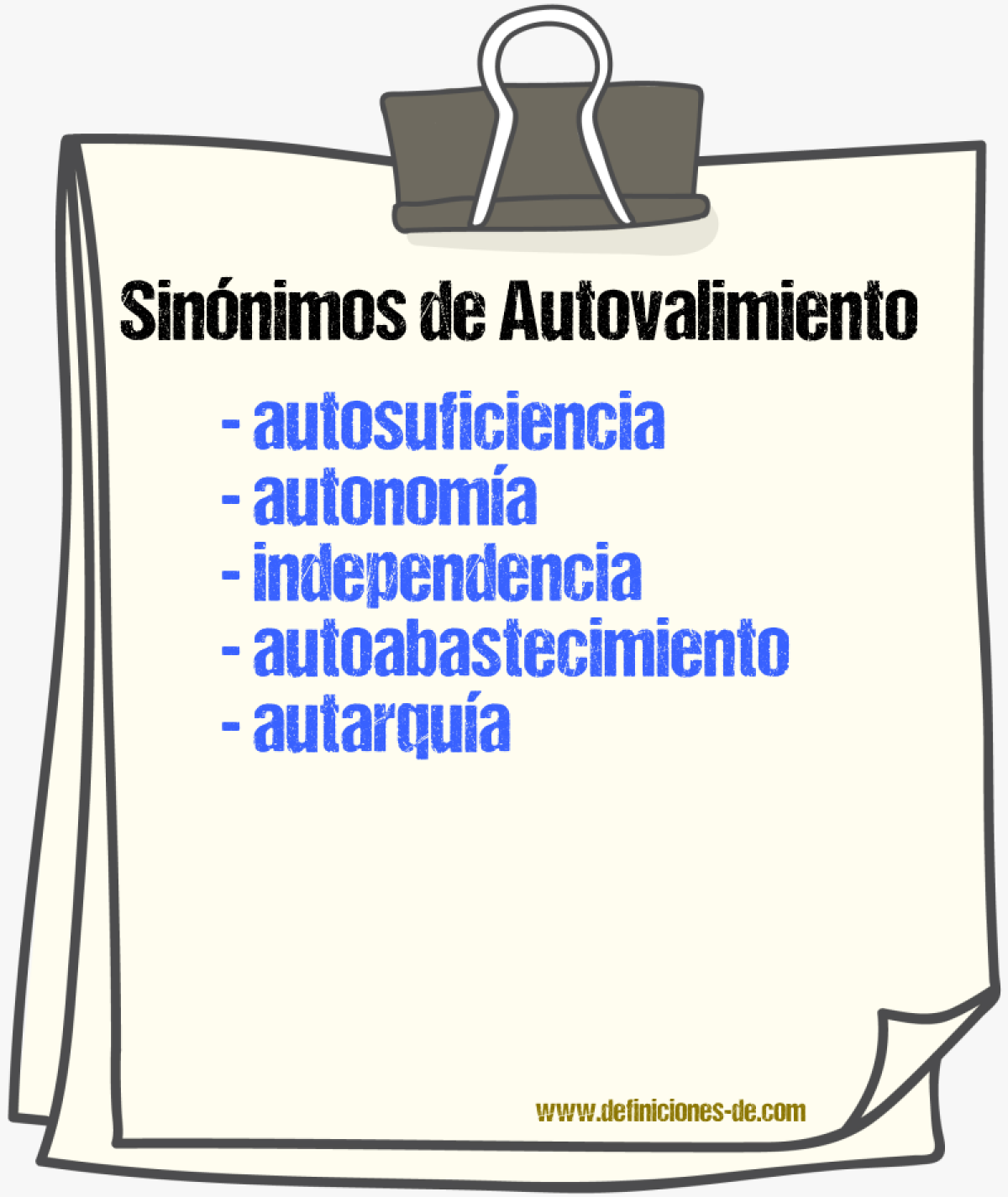 Sinónimos de autovalimiento