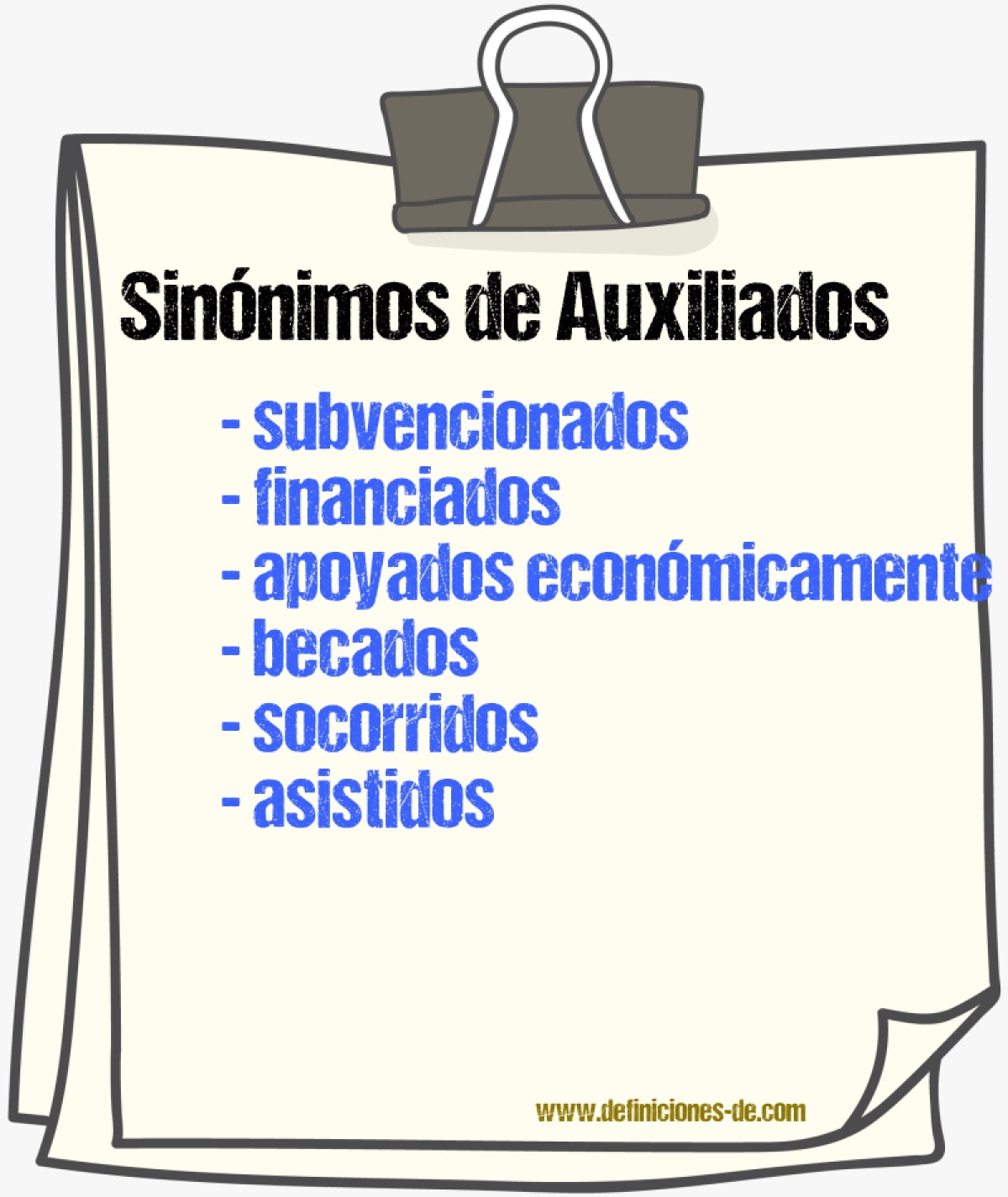 Sinónimos de auxiliados
