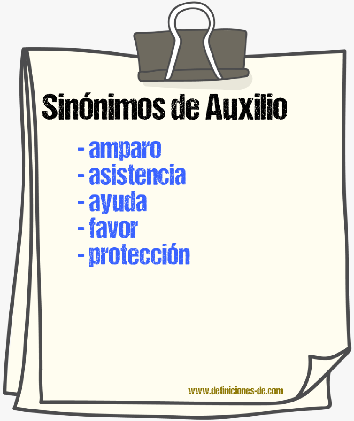 Sinnimos de auxilio