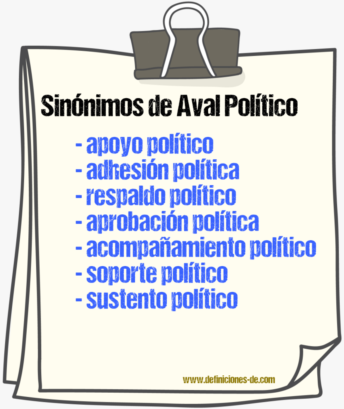 Sinónimos de aval político