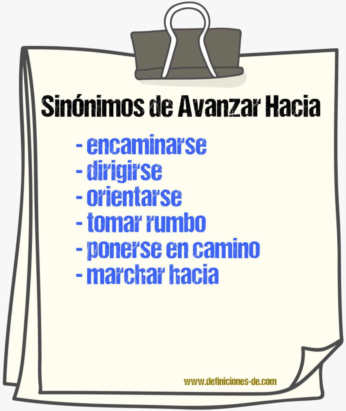 Sinónimos de avanzar hacia