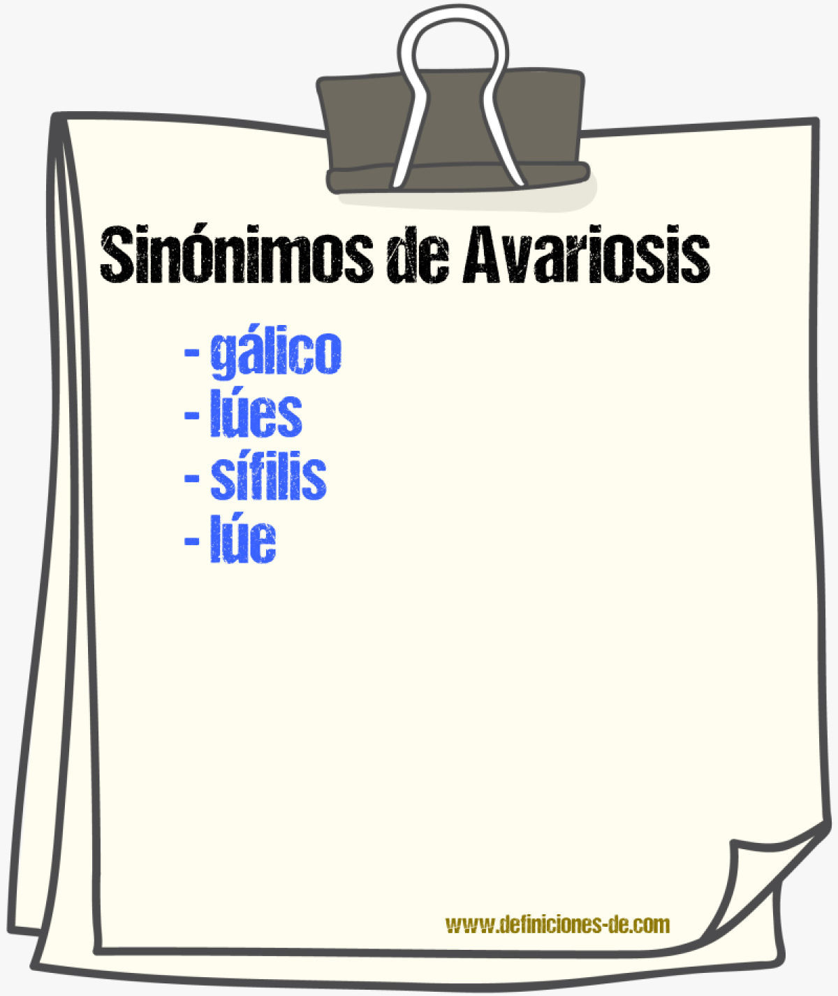 Sinnimos de avariosis