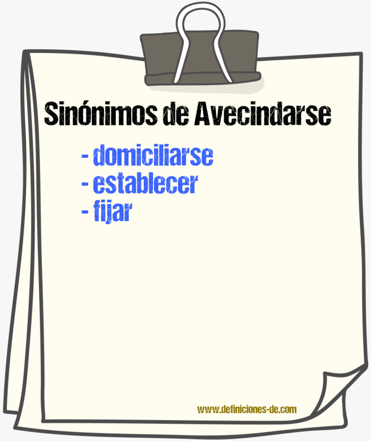 Sinnimos de avecindarse